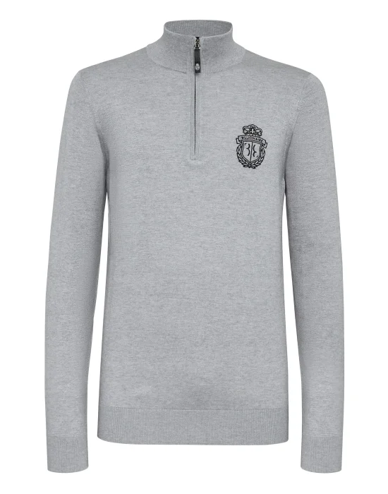 Pullover zip mock Crest