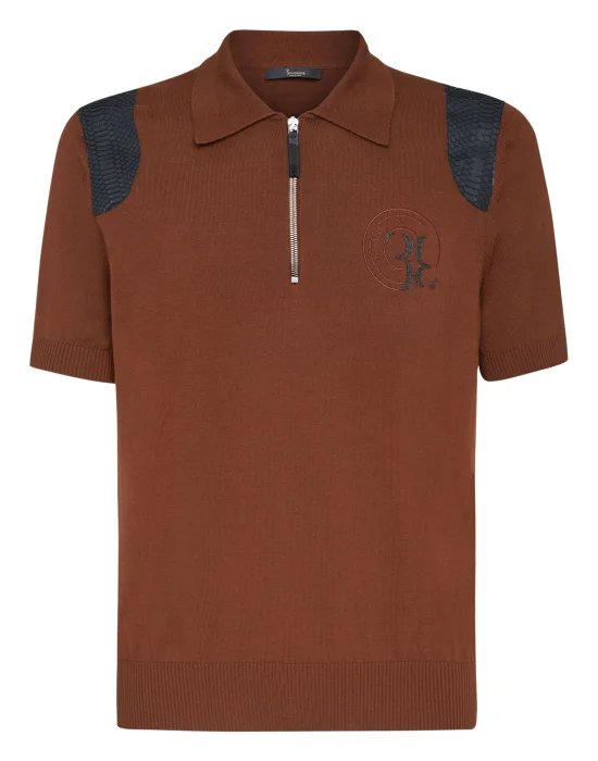 Pullover zip mock SS Luxury