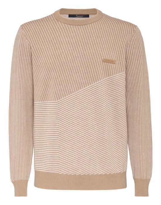 Wool and Cotton Pullover Round Neck LS Iconic