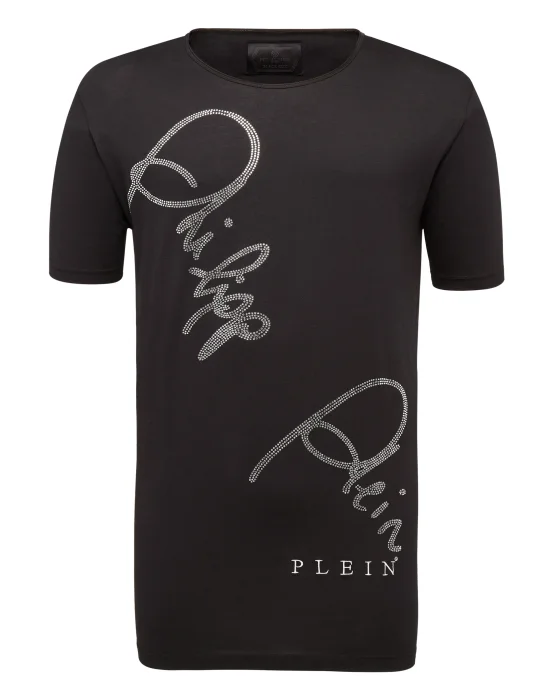 T-shirt Black Cut Round Neck "Live"
