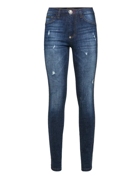 High Waist Jegging "Crystals Stripes"
