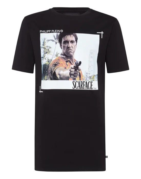 T-shirt Black Cut Round Neck