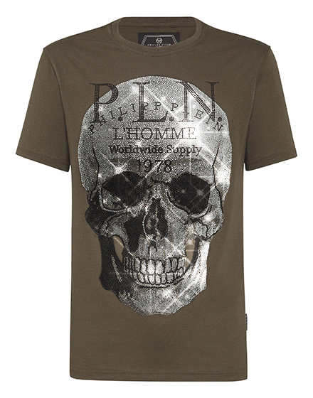 T-shirt Platinum Cut Round Neck Skull