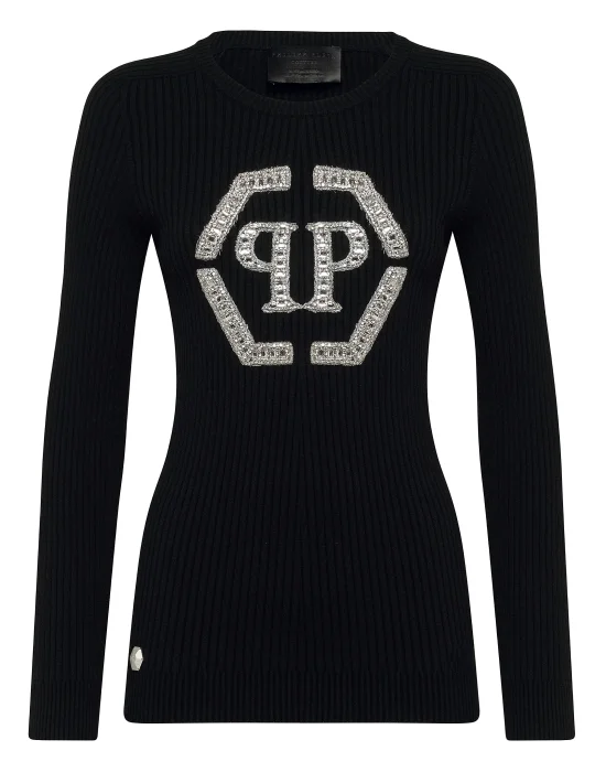 Pullover Round Neck LS Crystal Plein