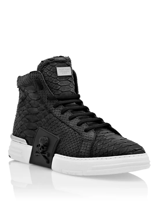 HI-TOP SNEAKERS MONEY KICK$ PYTHON SKULL