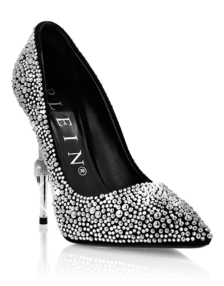 Suede Decollete Hi-Heels Crystal
