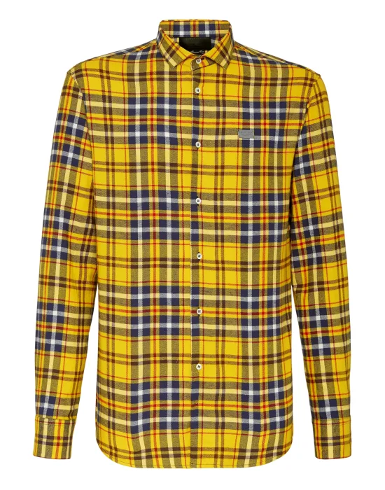 Shirt Diamond Cut LS Skull on fire