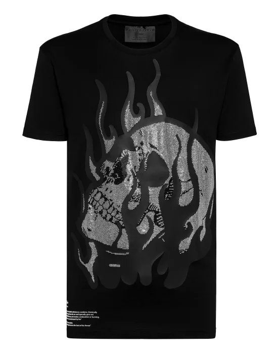 T-shirt Round Neck SS Skull on fire