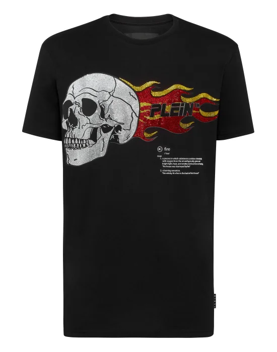 T-shirt Round Neck SS Skull on fire
