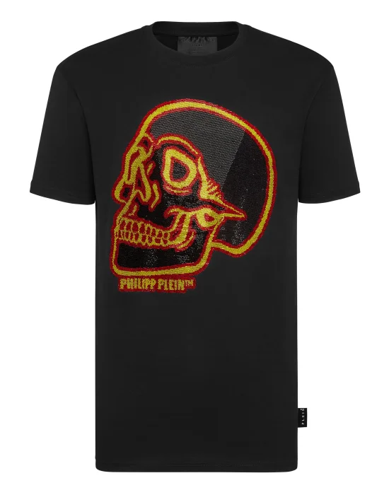 T-shirt Round Neck SS Crystal outline Skull