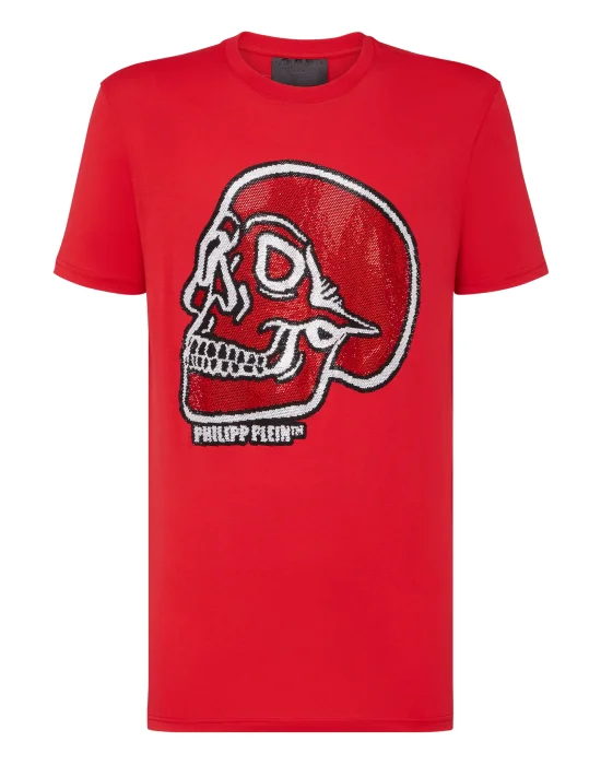 T-shirt Round Neck SS Crystal outline Skull
