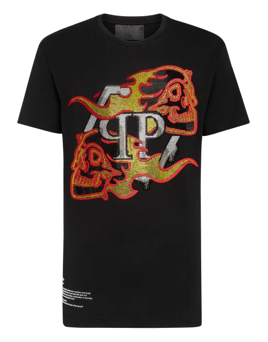 T-shirt Round Neck SS Skull on fire