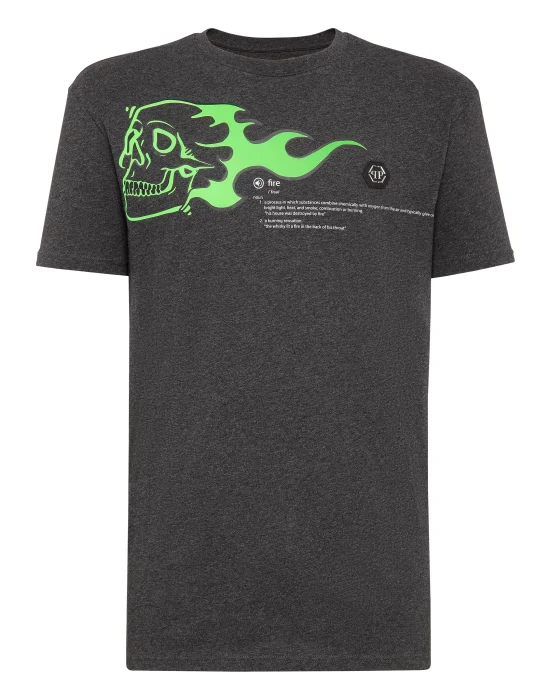 T-shirt Round Neck SS Skull on fire