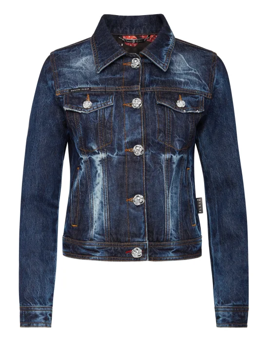Denim Jacket Monogram Teddy Bear