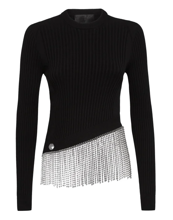 Turtleneck LS Crystal  Fringe