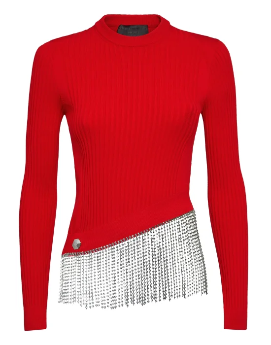 Turtleneck LS Crystal  Fringe