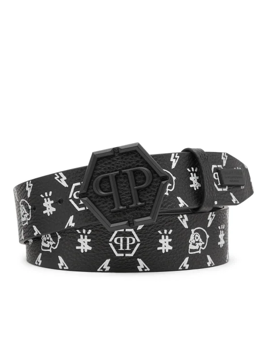 Leather Belt printed Monogram