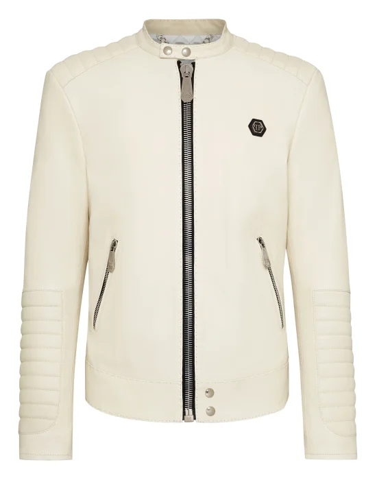 Lambskin handstitched Moto Jacket Iconic Plein