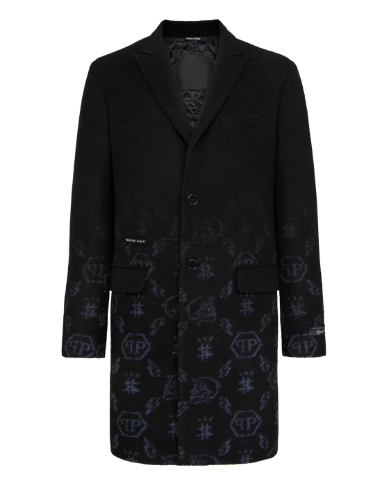 Wool sartorial jacquard Coat Monogram