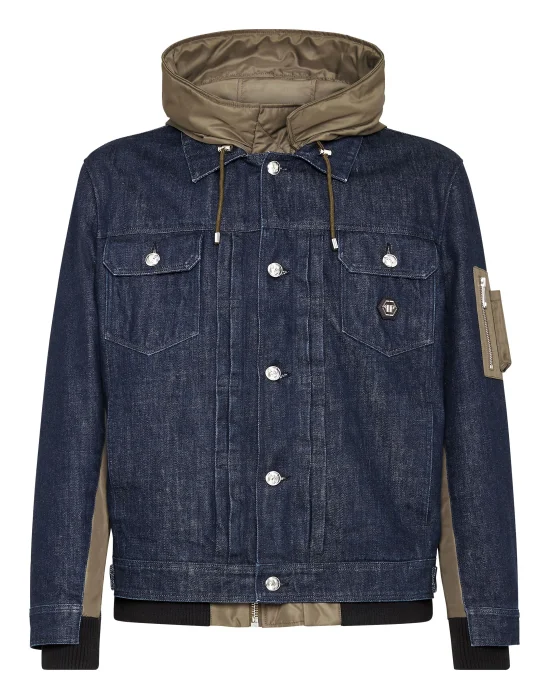 Nylon and Denim Jacket
