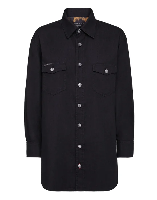 Denim Shirt Ls Iconic Plein