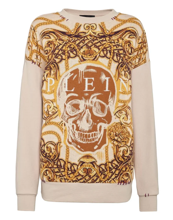 Sweatshirt LS knit & fleece Jacquard New Baroque