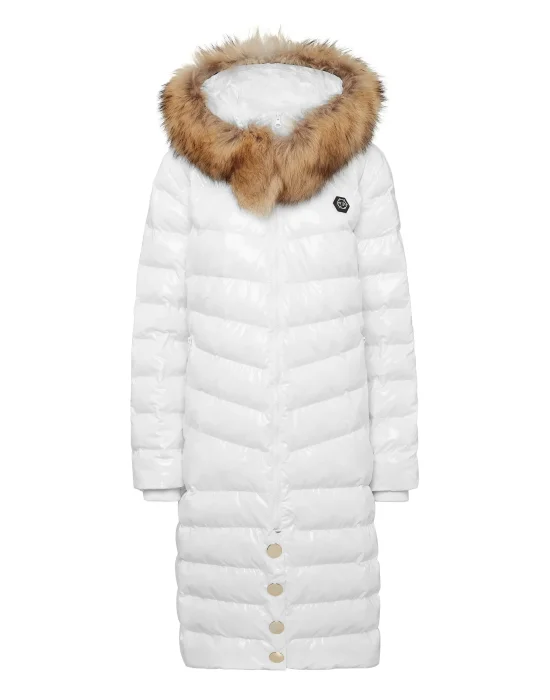 Nylon Long Down Jacket