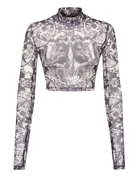 LS Top Stretch Printed Tulle New Baroque
