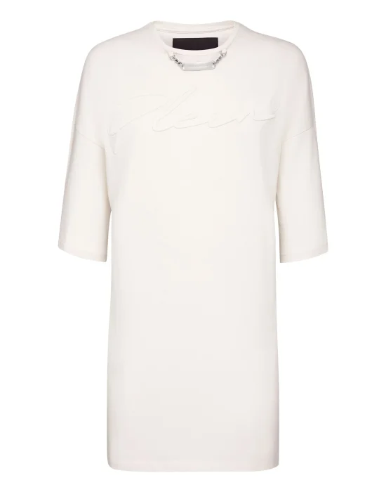 Leisurewear T-shirt Dress Embroidery Signature