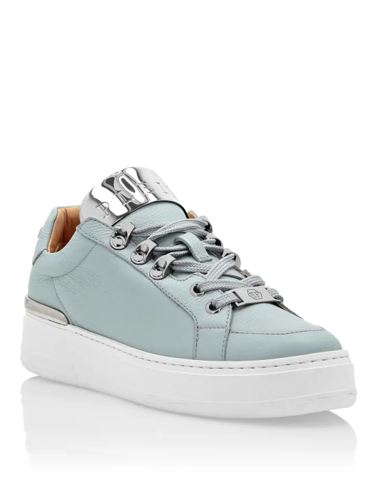 Leather Lo-Top Sneakers Silver $urfer TM