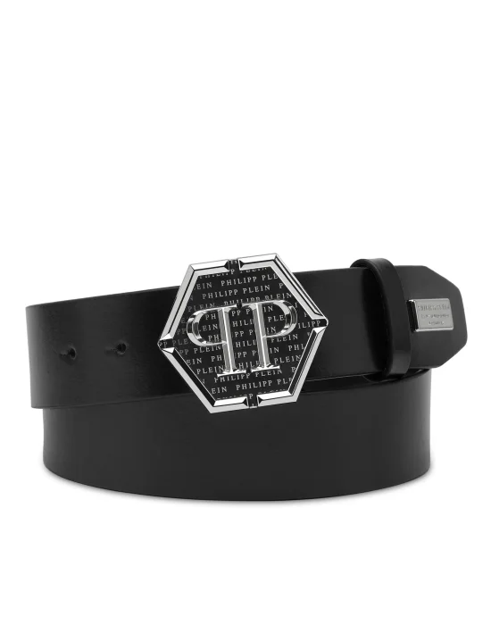 Leather Belt Hexagon