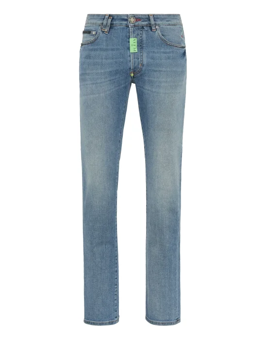 Denim Trousers Super Straight Cut Premium Hexagon