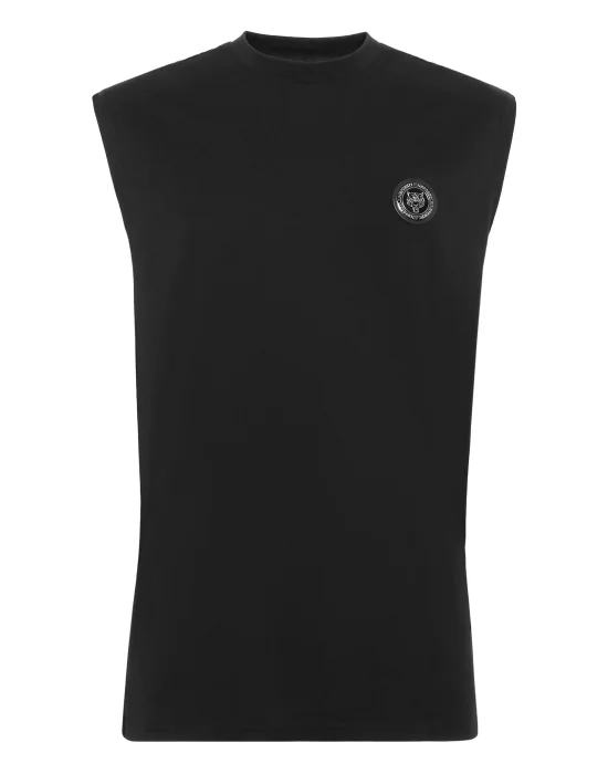 T-shirt Round Neck Sleeveless Statement