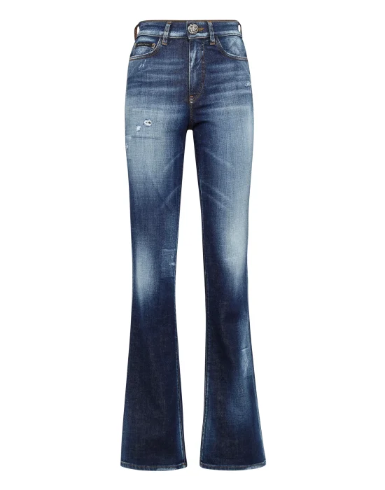 Denim High wasted flare Trousers
