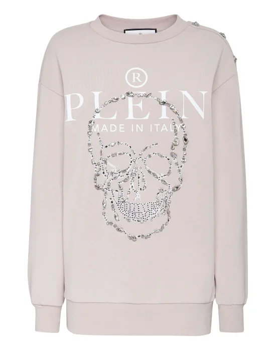 Sweatshirt LS Crystal Skull with Crystals