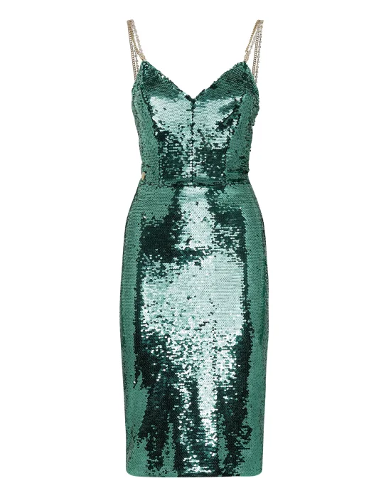 Midi Dress with Crystals