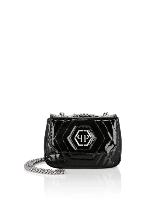 Patent Leather Small Shoulder Bag Hexagon