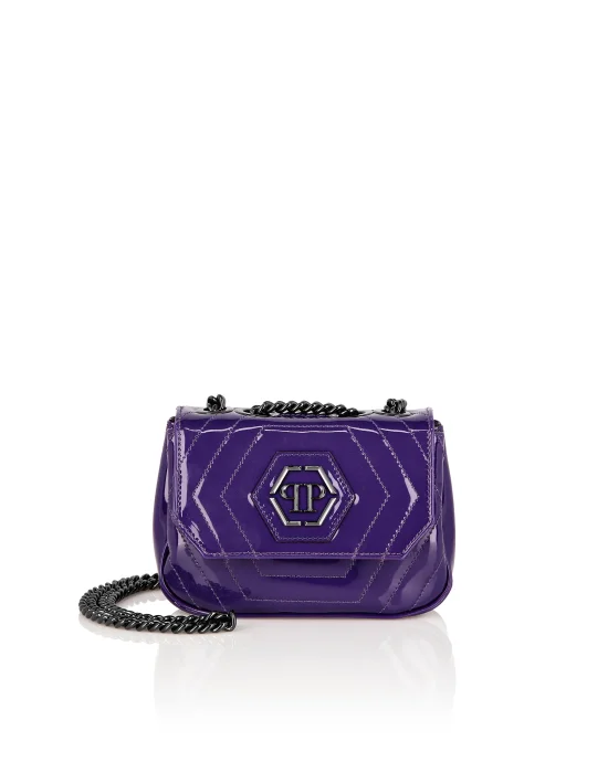 Patent Leather Small Shoulder Bag Hexagon