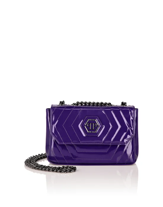Patent Leather Shoulder Bag Hexagon