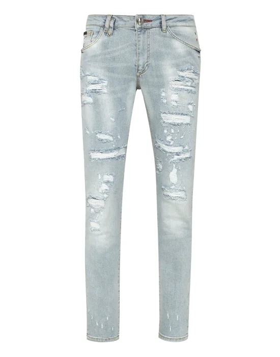 Denim Trousers Slim Fit Paisley