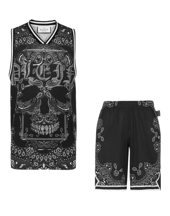 Basketball Jogging Tracksuit: Top/Shorts Paisley Bandana
