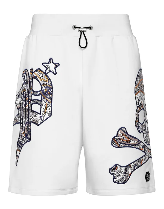 Satin Jogging Shorts Paisley Gothic Plein