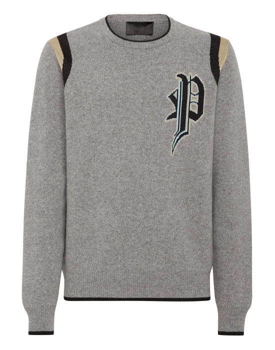 Cotton/Wool Pullover Round Neck LS Gothic Plein
