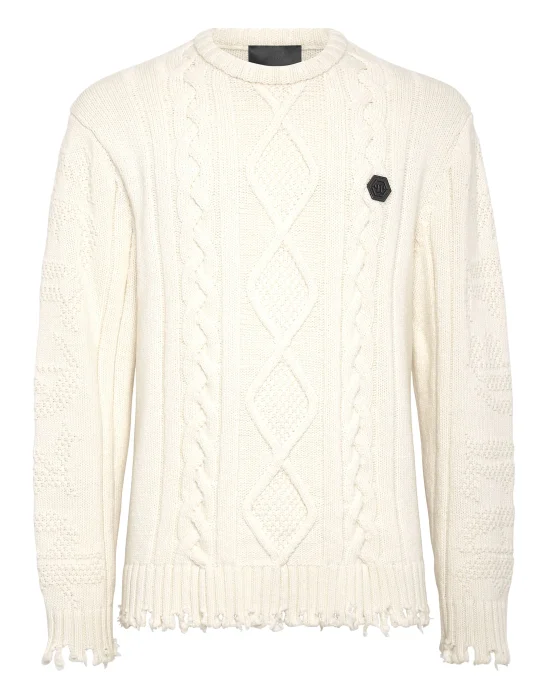 Lambswool Pullover Round Neck LS Skull&Bones