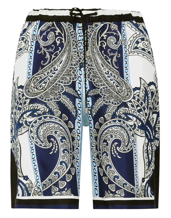 Silk Shorts Paisley Foulard
