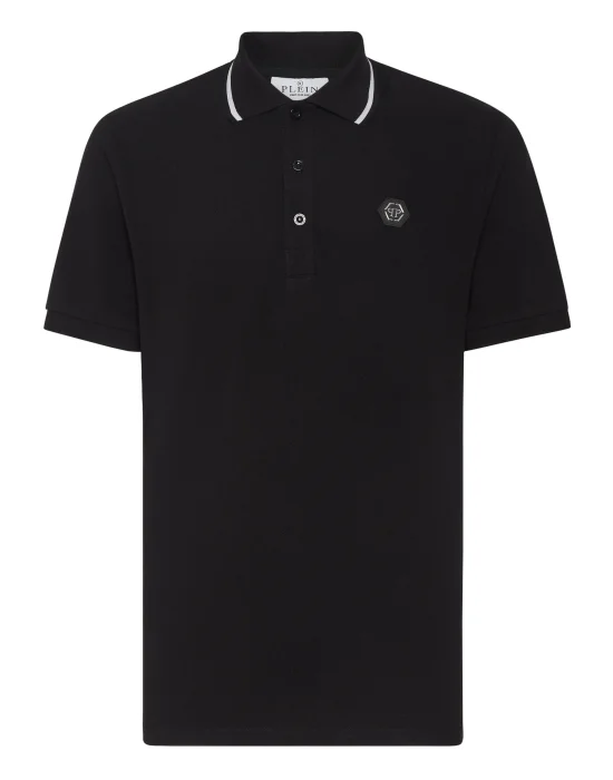 Slim Fit Polo shirt SS Paisley Strass