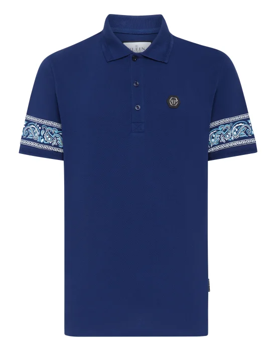 Slim Fit Piquet Polo Shirt SS Paisley Bandana