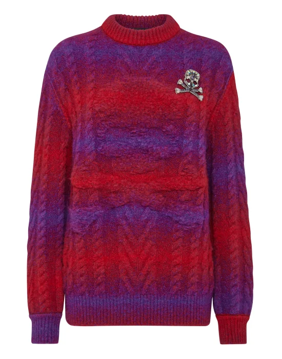 Wool Knit Pullover Round Neck LS Skull&Bones