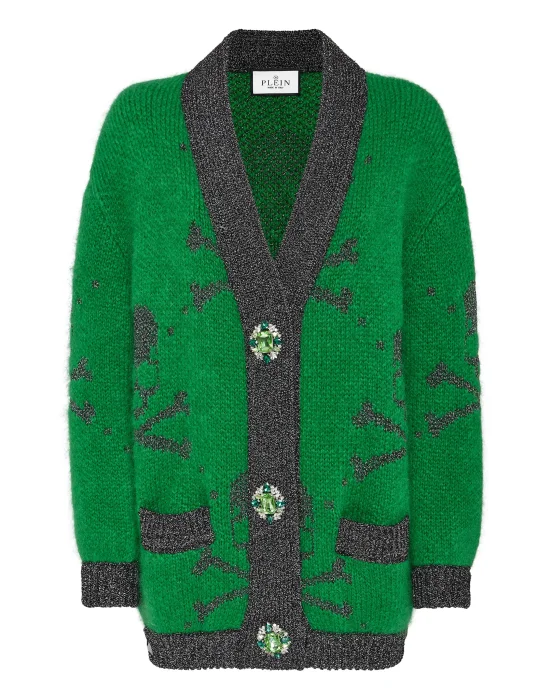 Lurex Mohair Cardigan V Neck Skull&Bones