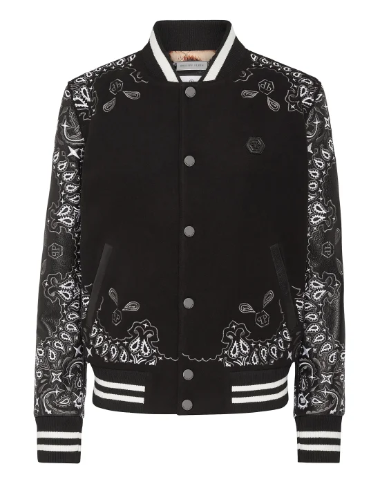 Wool and Leather Bomber Paisley Bandana